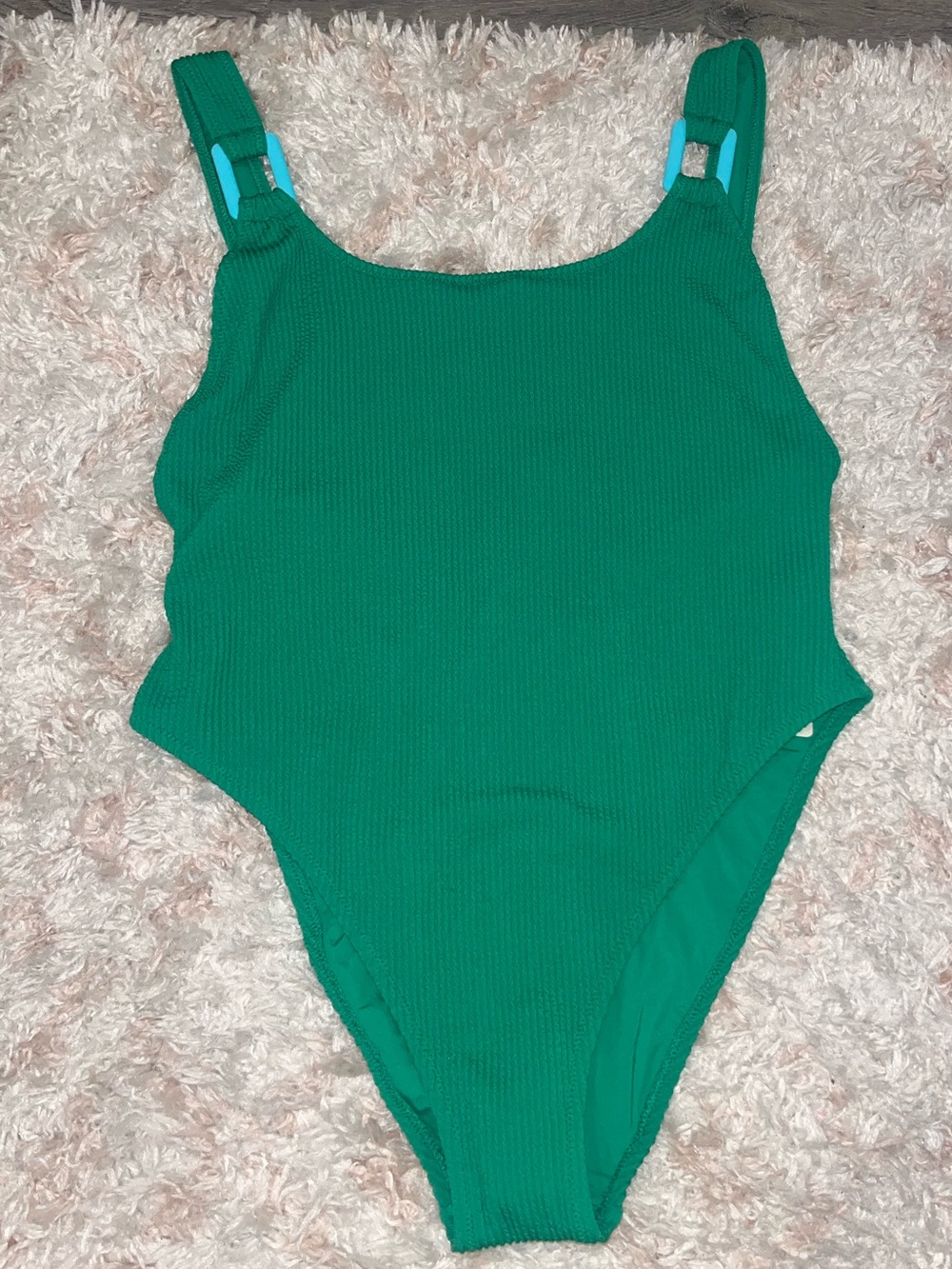 Aerie Kelly Green Ribbed One-Piece Swimsuit